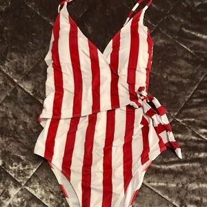 Striped One Piece Swimsuit